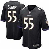 Nike Men & Women & Youth Ravens #55 Terrell Suggs Black Team Color Game Jersey